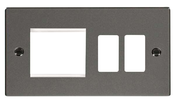 Click Deco B/Nickel New Media - Grid Pro Combi Plate VPBN31102