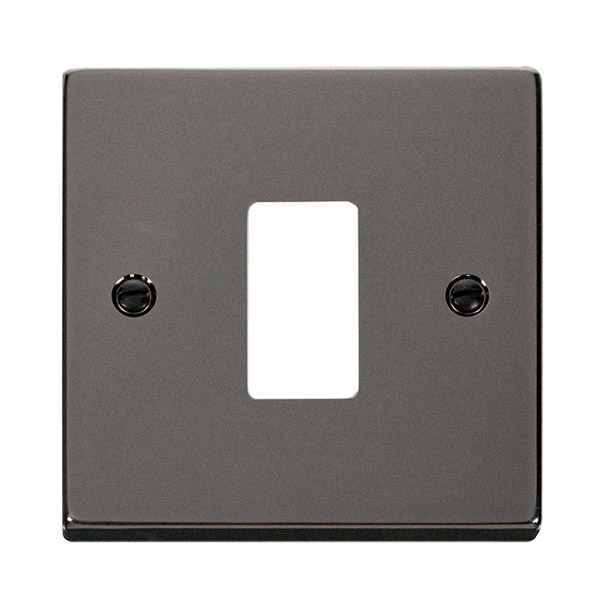 Click Deco Black Nickel 1 Gang Grid Pro Front Plate VPBN20401