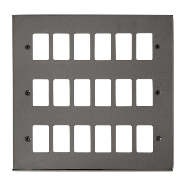 Click Deco Black Nickel 18 Gang Grid Pro Front Plate VPBN20518