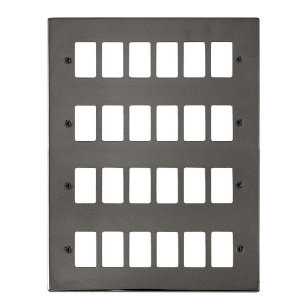 Click Deco Black Nickel 24 Gang Grid Pro Front Plate VPBN20524