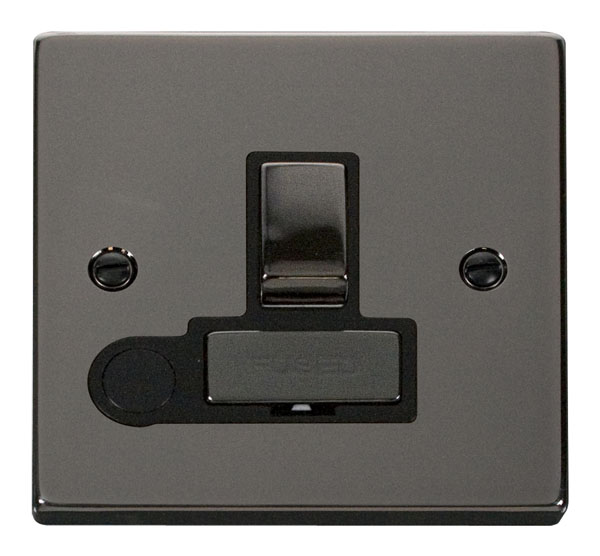 Click Deco Black Nickel Switched Fused Spur with Flex Outlet VPBN551BK