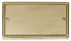 Click Deco Georgian Brass 2 Gang Blank Plate GCBR061