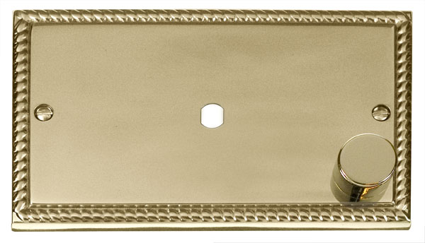 Click Deco Georgian Brass Single Dimmer Plate 1000W Max GCBR185