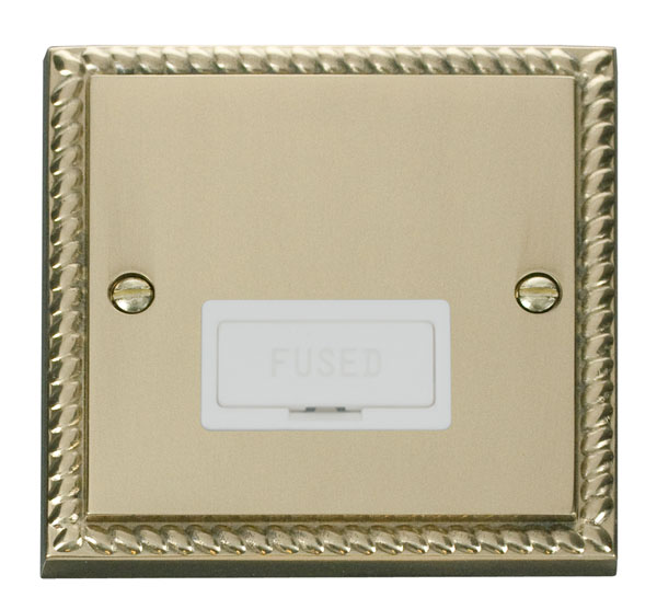Click Deco Georgian Brass Unswitched Fused Spur GCBR650WH