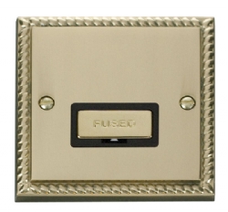 Click Deco Georgian Brass Unswitched Fused Spur GCBR750BK
