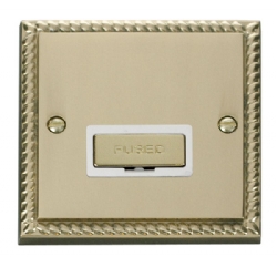 Click Deco Georgian Brass Unswitched Fused Spur GCBR750WH