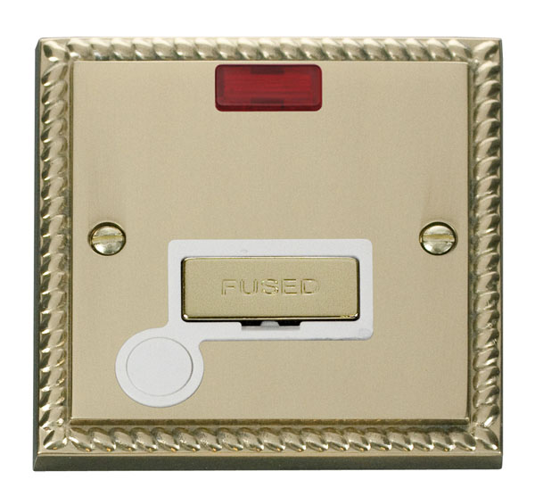 Click Deco Georgian Brass Unswitched Spur Neon + F/O GCBR553WH