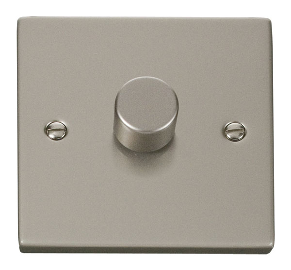 Click Deco Pearl Nickel 1 Gang 2 Way 400W Dimmer Switch VPPN140