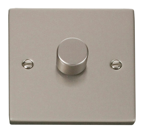 Click Deco Pearl Nickel 1 Gang 2 Way 100W LED Dimmer VPPN161