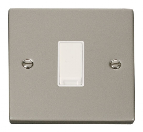Click Deco Pearl Nickel 1 Gang 2 Way Switch VPPN011WH