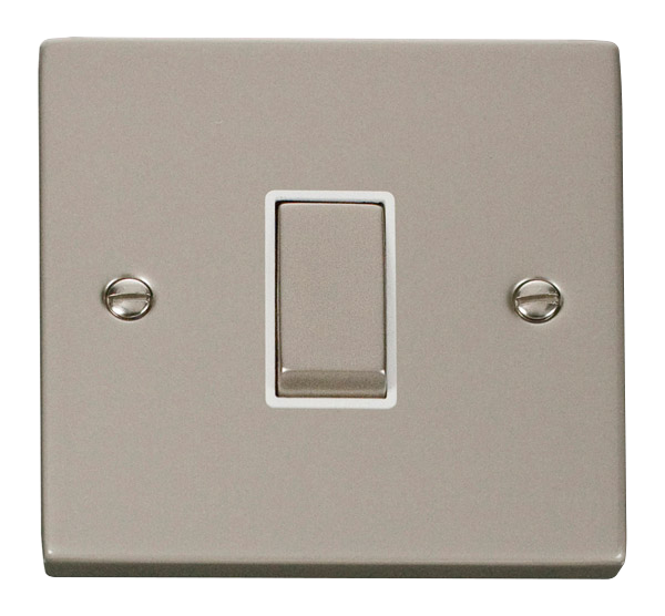 Click Deco Pearl Nickel 1 Gang 2 Way Switch VPPN411WH