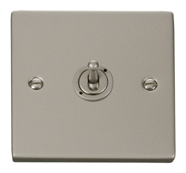 Click Deco Pearl Nickel 1 Gang 2 Way Toggle Switch VPPN421