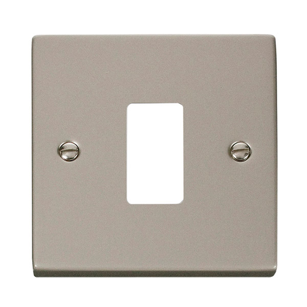 Click Deco Pearl Nickel 1 Gang Grid Pro Front Plate VPPN20401