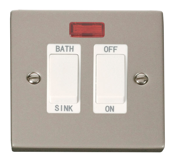 Click Deco Pearl Nickel 20A DP Sink/Bath Switch VPPN024WH