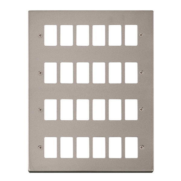 Click Deco Pearl Nickel 24 Gang Grid Pro Front Plate VPPN20524