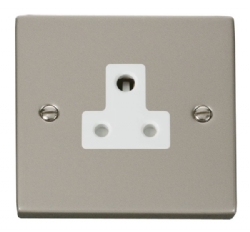 Click Deco Pearl Nickel 5A Single Round Pin Socket VPPN038WH