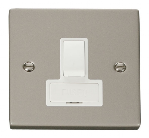 Click Deco Pearl Nickel Switched Fused Spur VPPN651WH