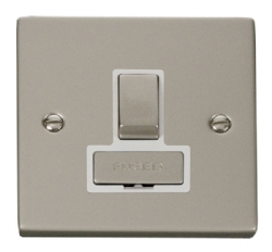 Click Deco Pearl Nickel Switched Fused Spur VPPN751WH