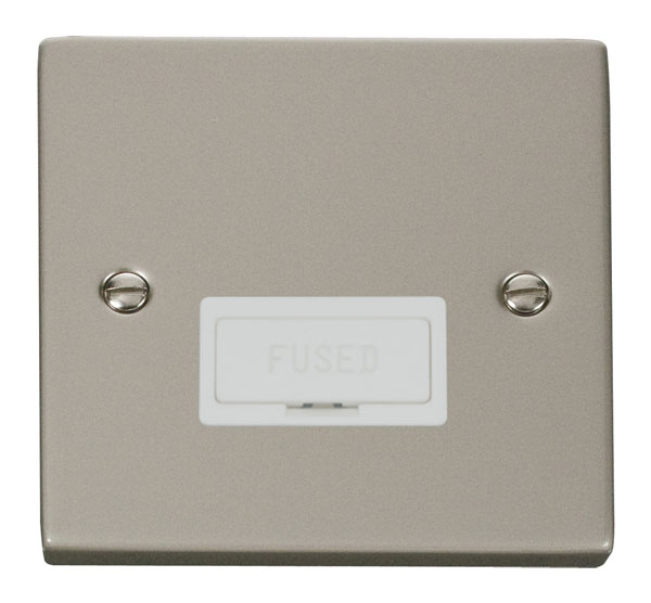 Click Deco Pearl Nickel Unswitched Fused Spur VPPN650WH