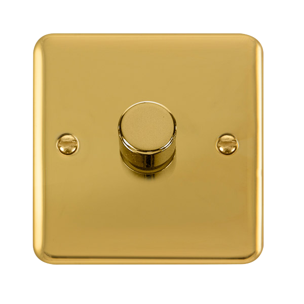 Click Deco Plus Polished Brass 1 Gang 2 Way 100W LED Dimmer Switch DPBR161