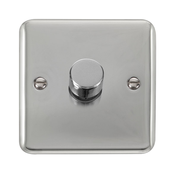 Click Deco Plus Polished Chrome 1 Gang 2 Way 100W LED Dimmer Switch DPCH161