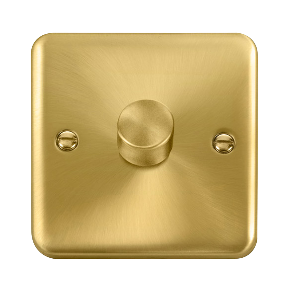 Click Deco Plus Satin Brass 1 Gang 2 Way 100W LED Dimmer Switch DPSB161