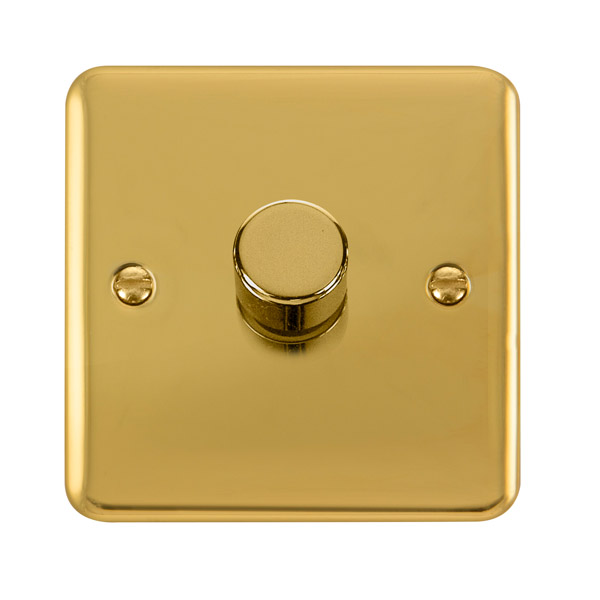 Click Deco Plus Polished Brass 1 Gang 2 Way 400Va Dimmer Switch DPBR140 