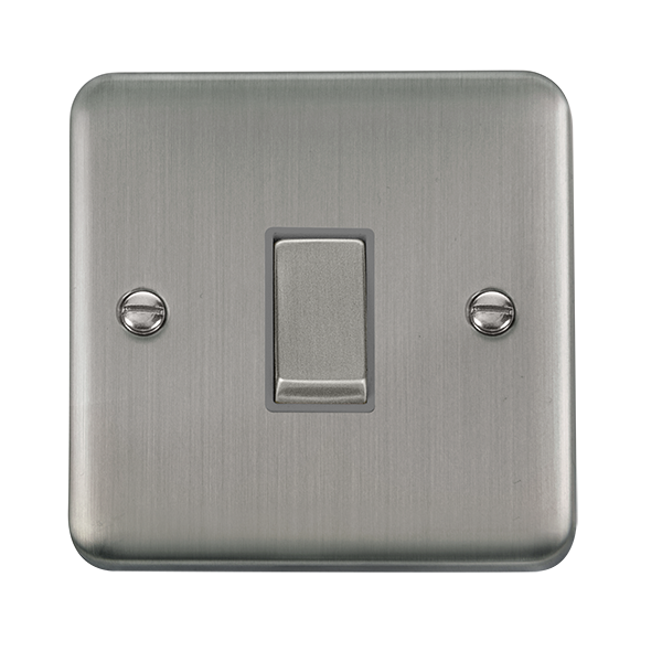Click Deco Plus Stainless Steel 1 Gang 2 Way Ingot Switch DPSS411GY