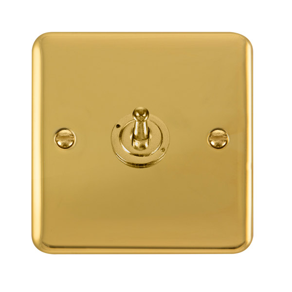 Click Deco Plus Polished Brass 1 Gang 2 Way Toggle Switch DPBR421