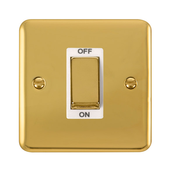 Click Deco Plus Polished Brass 1 Gang 45A Double Pole Switch DPBR500WH