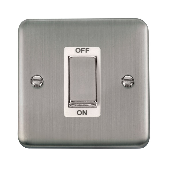 Click Deco Plus Stainless Steel1 Gang 45A Double Pole Switch DPSS500WH