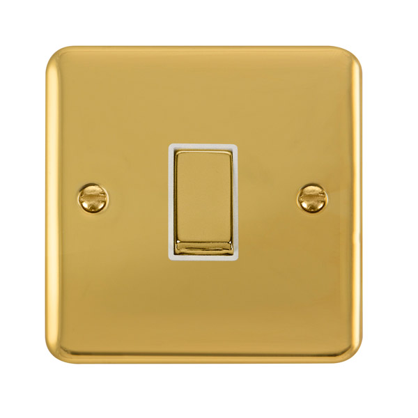 Click Deco Plus Polished Brass 1 Gang Intermediate Switch DPBR425WH