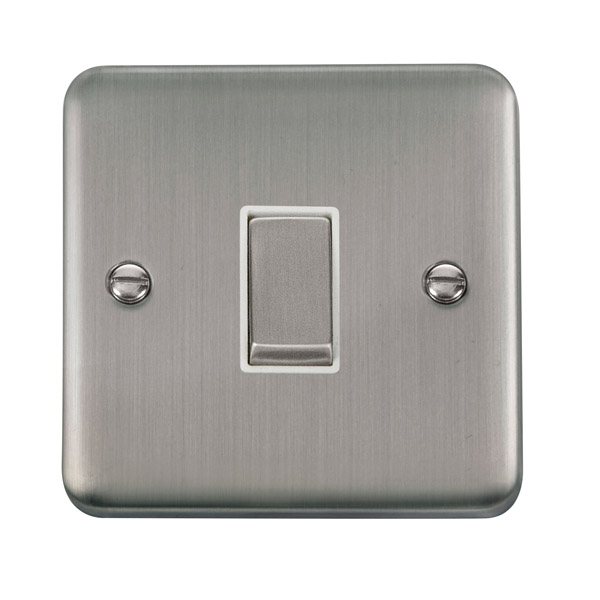 Click Deco Plus Stainless Steel 1 Gang Intermediate Switch DPSS425WH