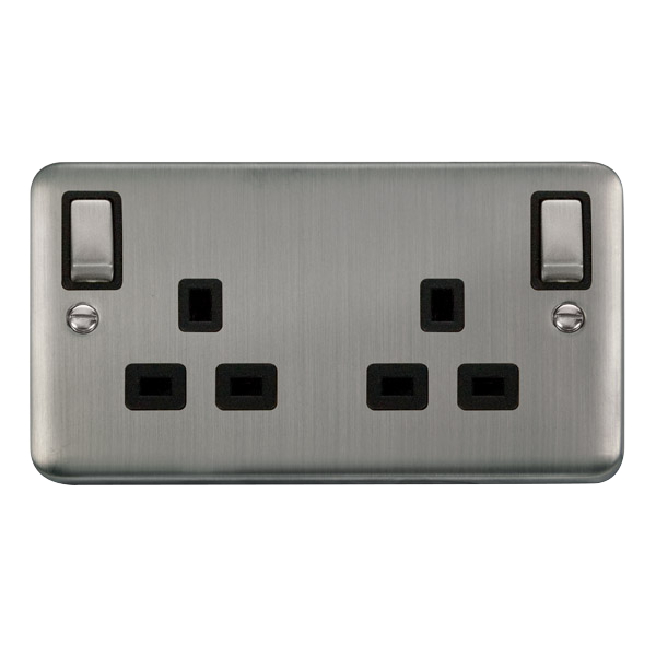 Click Deco Plus 13A Double Switched Socket DPSS836BK