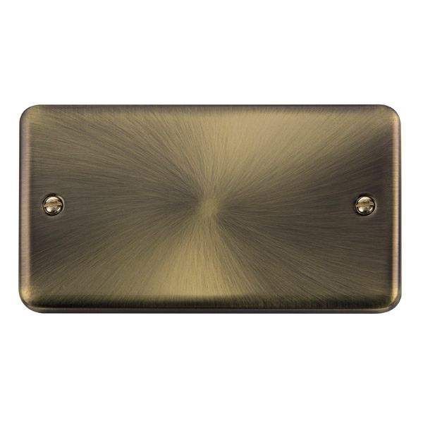 Click Deco Plus Antique Brass 2 Gang Blank Plate DPAB061