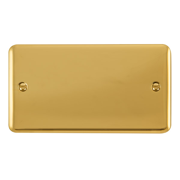 Click Deco Plus Polished Brass 2 Gang Blank Plate DPBR061