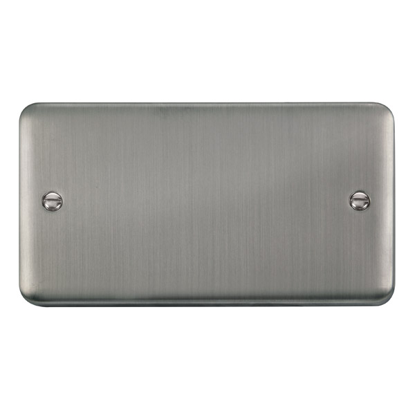 Click Deco Plus Stainless Steel 2 Gang Blank Plate DPSS061