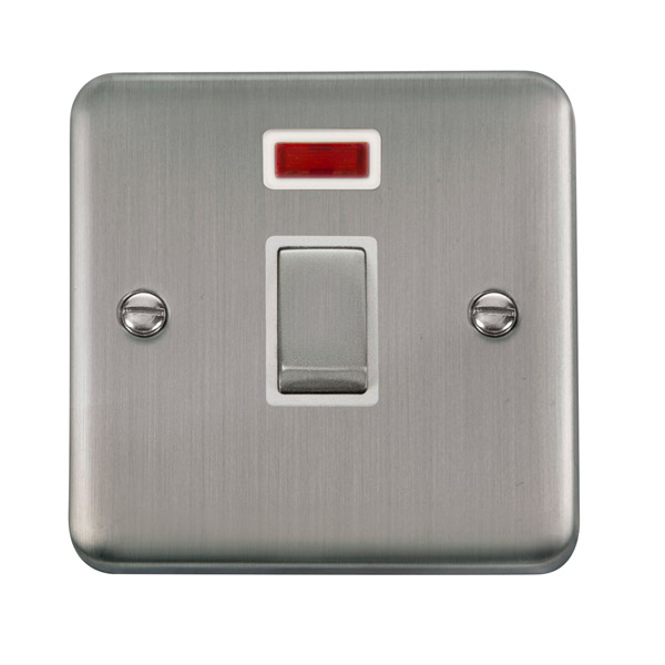Click Deco Plus Stainless Steel 20A Double Pole Switch with Neon DPSS723WH
