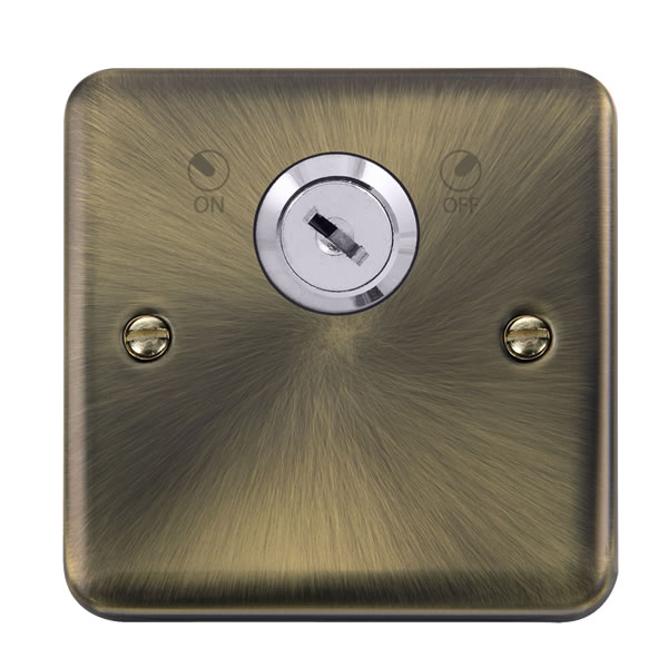 Click Deco Plus Antique Brass 20A Double Pole Key Lockable Switch DPAB660