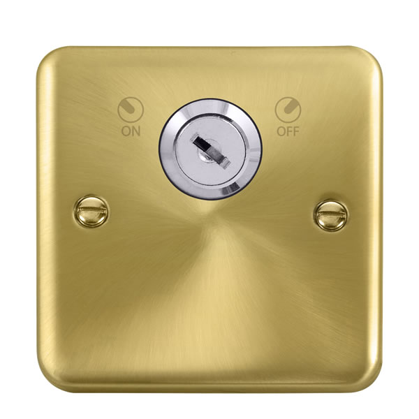 Click Deco Plus Satin Brass 20A Double Pole Key Lockable Switch DPSB660