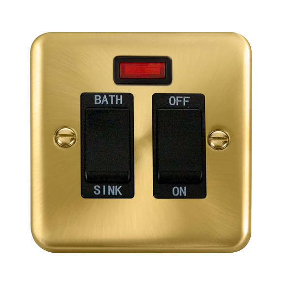 Click Deco Plus Satin Brass 20A Double Pole Sink/Bath Switch DPSB024BK