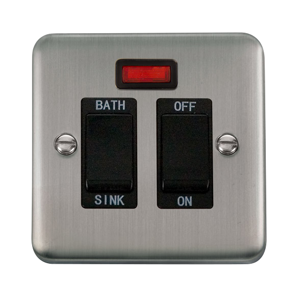 Click Deco Plus Stainless Steel 20A Double Pole Sink/Bath Switch DPSS024BK