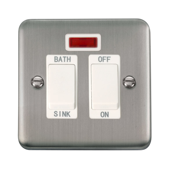 Click Deco Plus Stainless Steel 20A Double Pole Sink/Bath Switch DPSS024WH