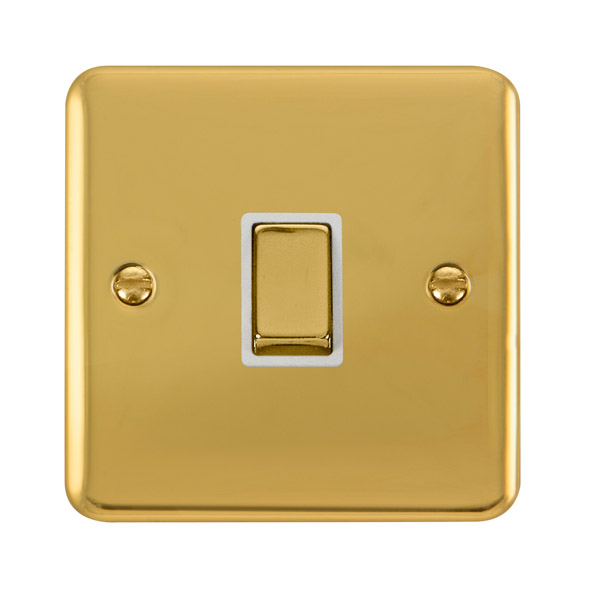 Click Deco Plus Polished Brass 20A Double Pole Switch DPBR722WH