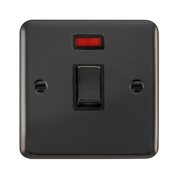 Click Deco Plus Black Nickel 20A Double Pole Switch with Neon DPBN723BK