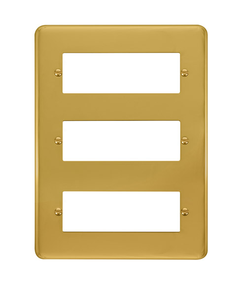 Click Deco Plus Polished Brass 3 Tier MiniGrid Module Plate DPBR518