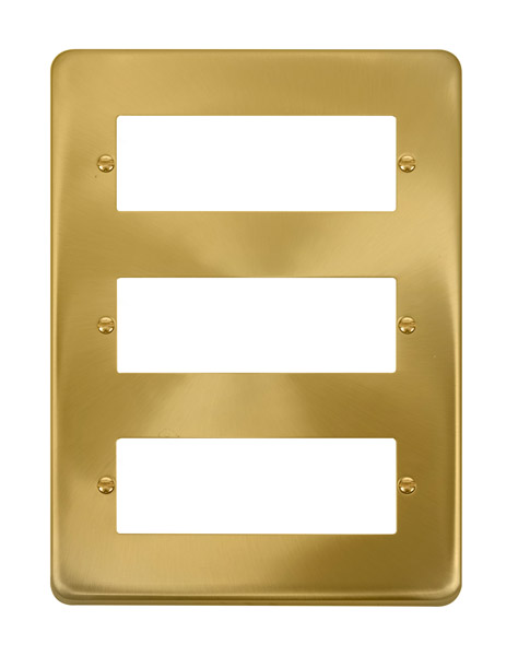 Click Deco Plus Satin Brass 3 Tier MiniGrid Module Plate DPSB518
