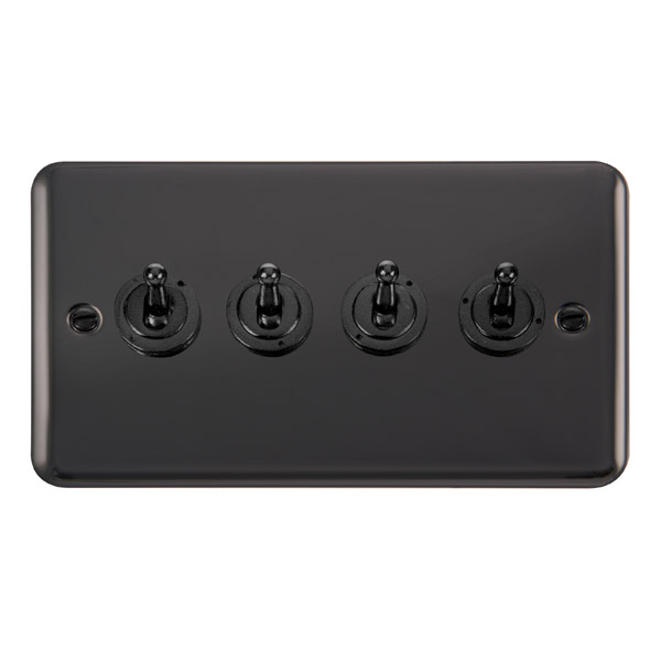 Click Deco Plus Black Nickel 4 Gang 2 Way Toggle Switch DPBN424