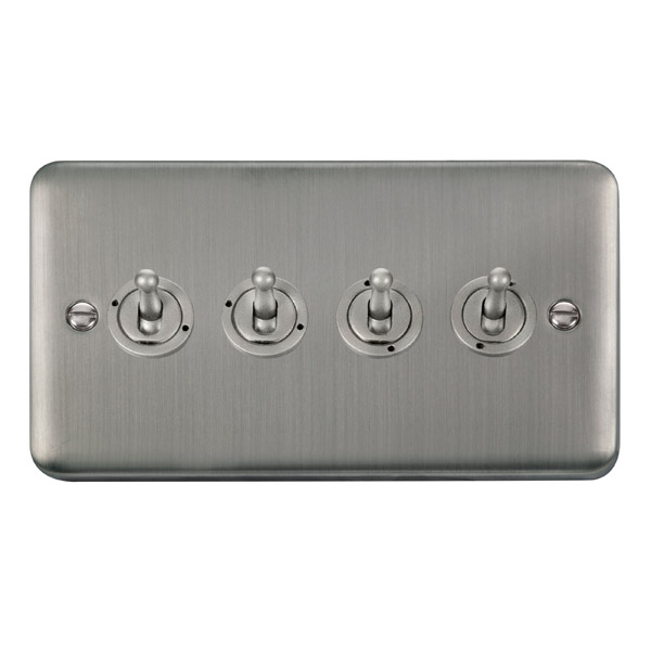 Click Deco Plus Stainless Steel 4 Gang 2 Way Toggle Switch DPSS424