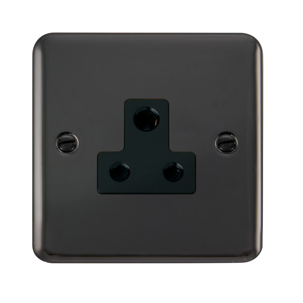 Click Deco Plus Black Nickel 5A Round Pin Socket DPBN038BK